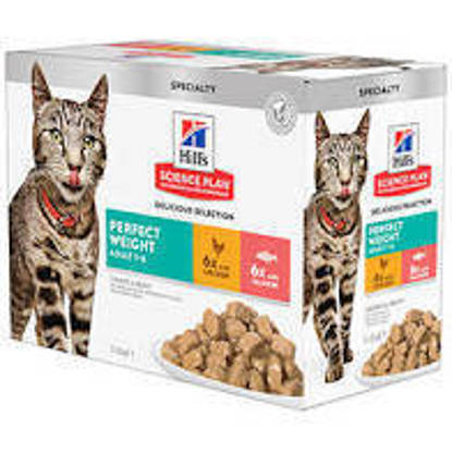 Picture of Hills Science Plan Perfect Weight Cat Multi pack pouches 12 x 85g