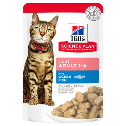 Picture of Hills Science Plan Light Cat with Ocean Fish pouches 12 x 85g
