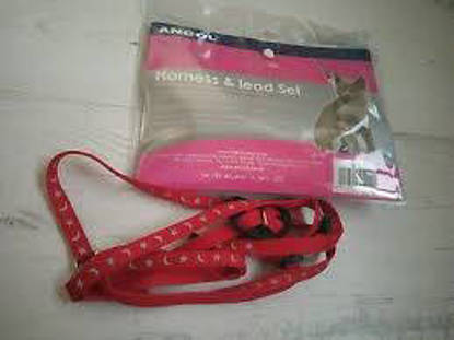 Picture of Ancol Figure of 8 Moon & Stars Cat Harness and Lead - Red