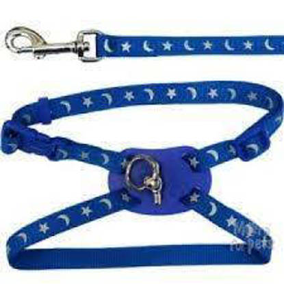 Picture of Ancol Figure of 8 Moon & Stars Cat Harness and Lead - Blue